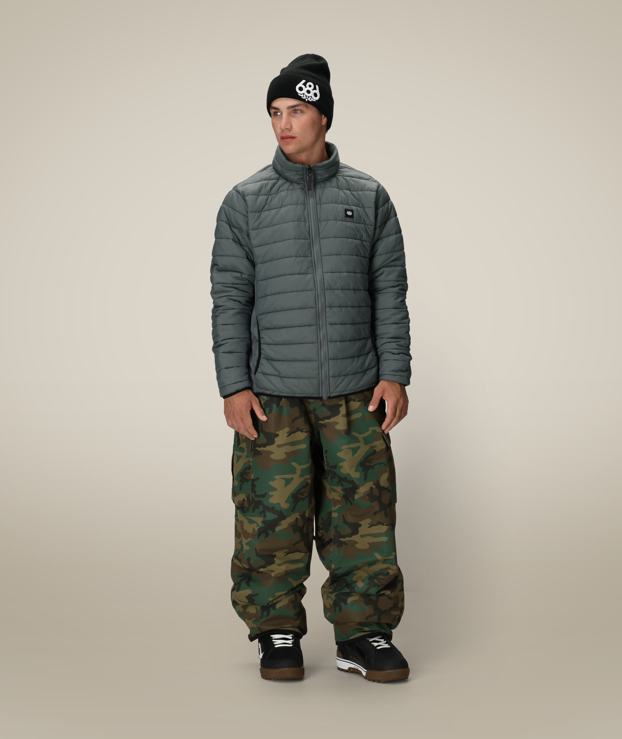 MENS THERMAL PUFF INSULATED JACKET - RHINO GREY