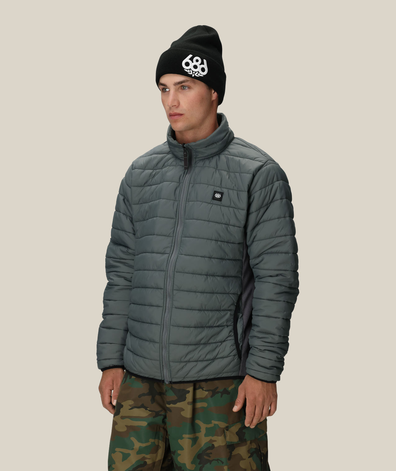 MENS THERMAL PUFF INSULATED JACKET - RHINO GREY