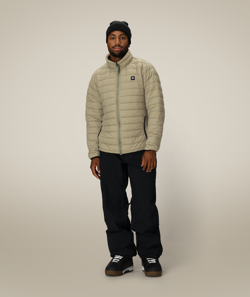 MENS THERMAL PUFF INSULATED JACKET - SAGE COLORBLOCK