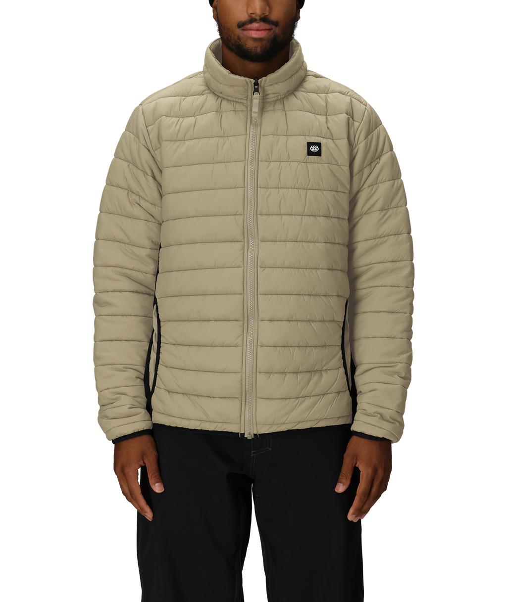 MENS THERMAL PUFF INSULATED JACKET - SAGE COLORBLOCK