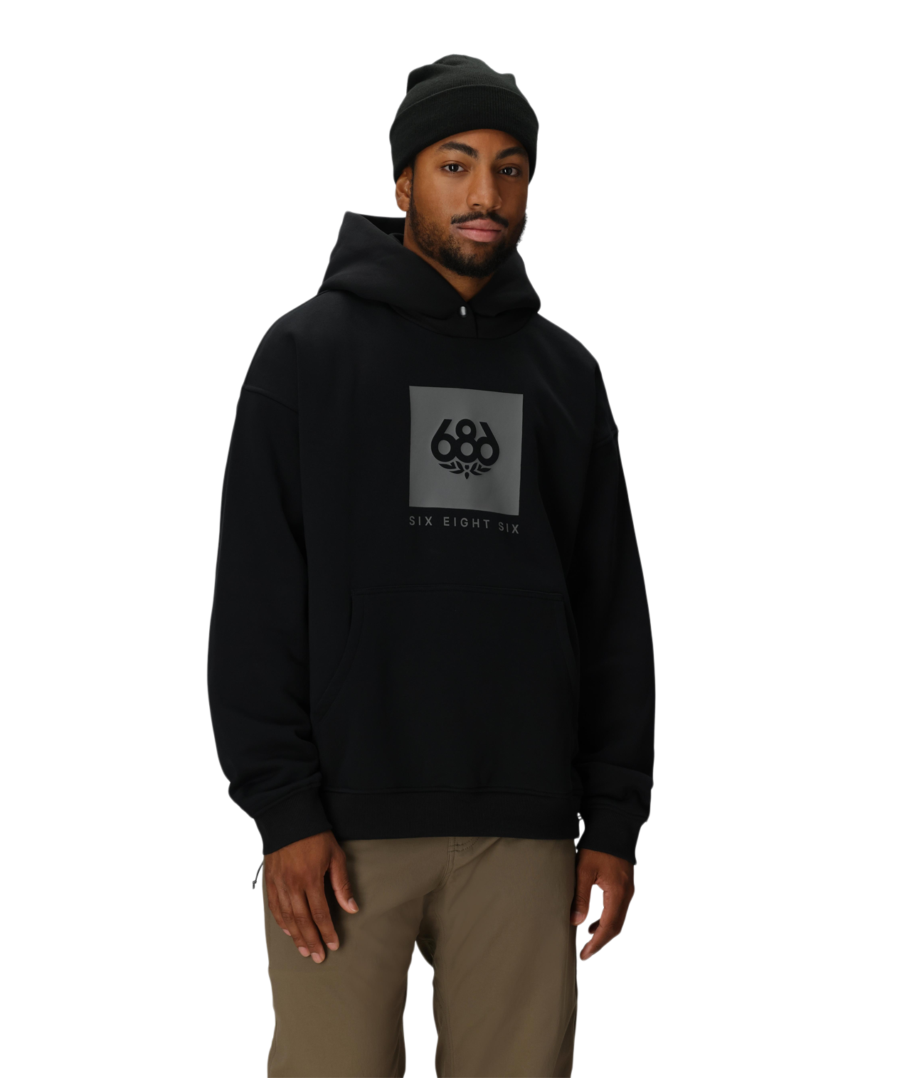 KNOCKOUT LOGO PREMIUM HEAVYWEIGHT PULLOVER HOODY - BLACK PRINT