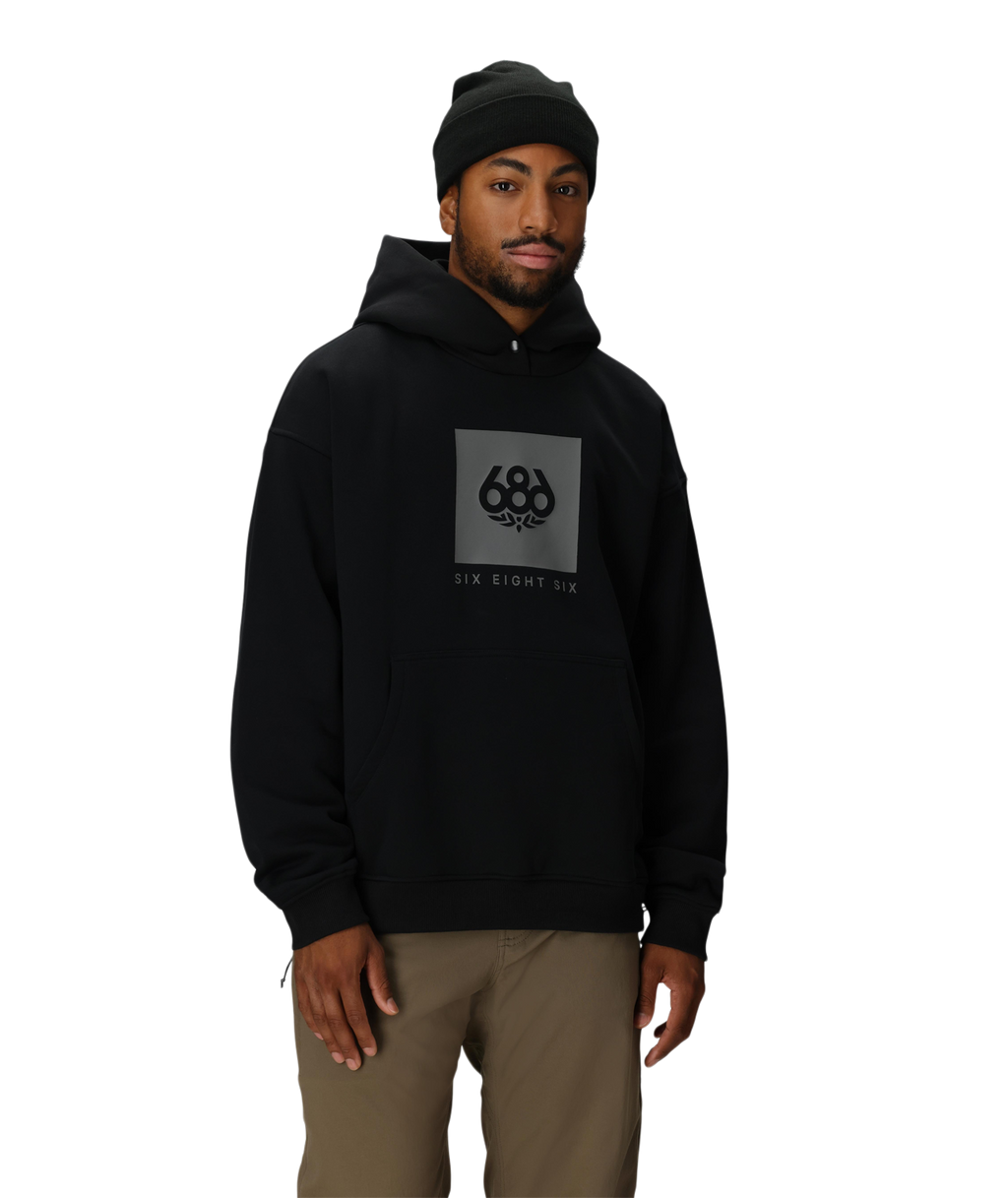KNOCKOUT LOGO PREMIUM HEAVYWEIGHT PULLOVER HOODY - BLACK PRINT