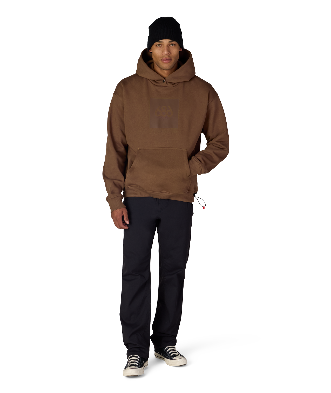 KNOCKOUT LOGO PREMIUM HEAVYWEIGHT PULLOVER HOODY - DARK EARTH