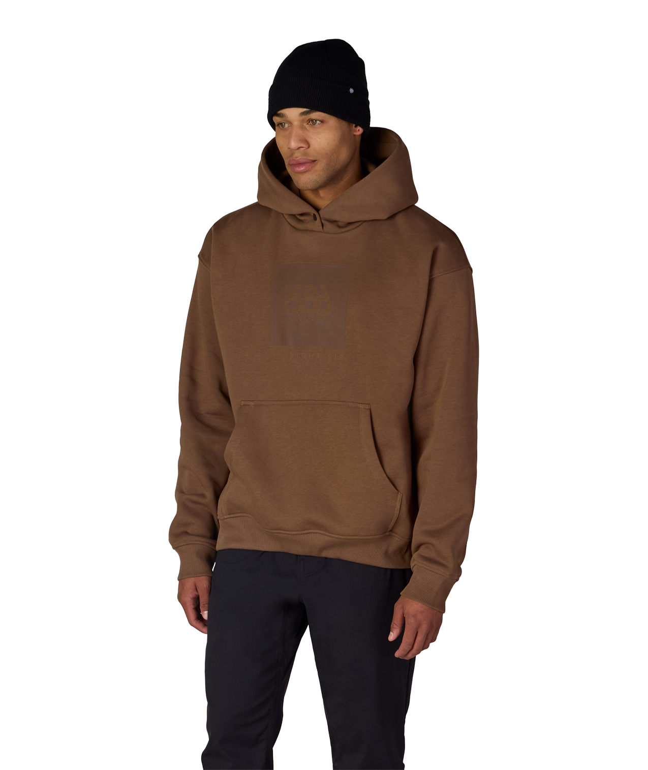 KNOCKOUT LOGO PREMIUM HEAVYWEIGHT PULLOVER HOODY - DARK EARTH