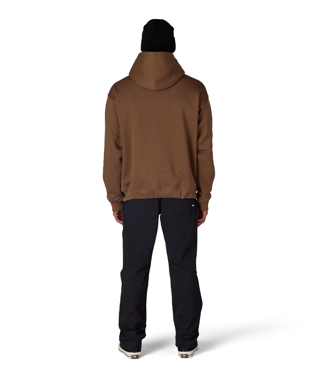 KNOCKOUT LOGO PREMIUM HEAVYWEIGHT PULLOVER HOODY - DARK EARTH