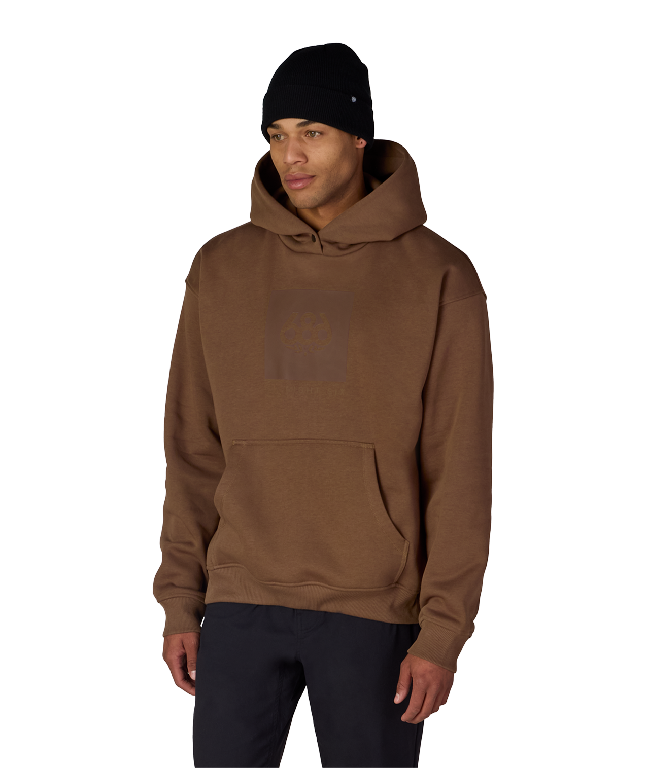 KNOCKOUT LOGO PREMIUM HEAVYWEIGHT PULLOVER HOODY - DARK EARTH
