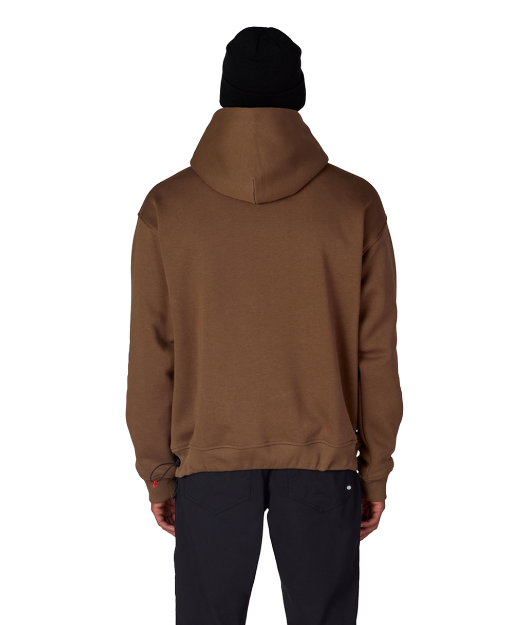 KNOCKOUT LOGO PREMIUM HEAVYWEIGHT PULLOVER HOODY - DARK EARTH
