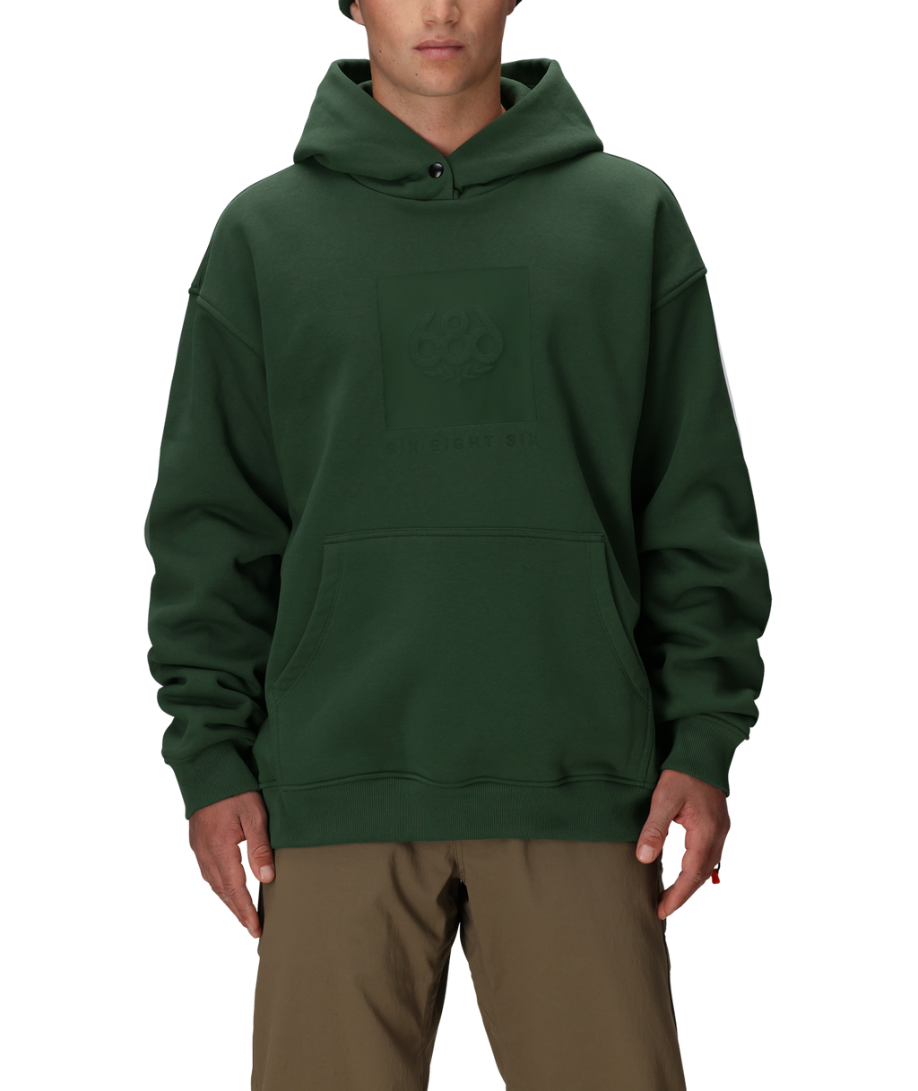 KNOCKOUT LOGO PREMIUM HEAVYWEIGHT PULLOVER HOODY - MOSS GREEN