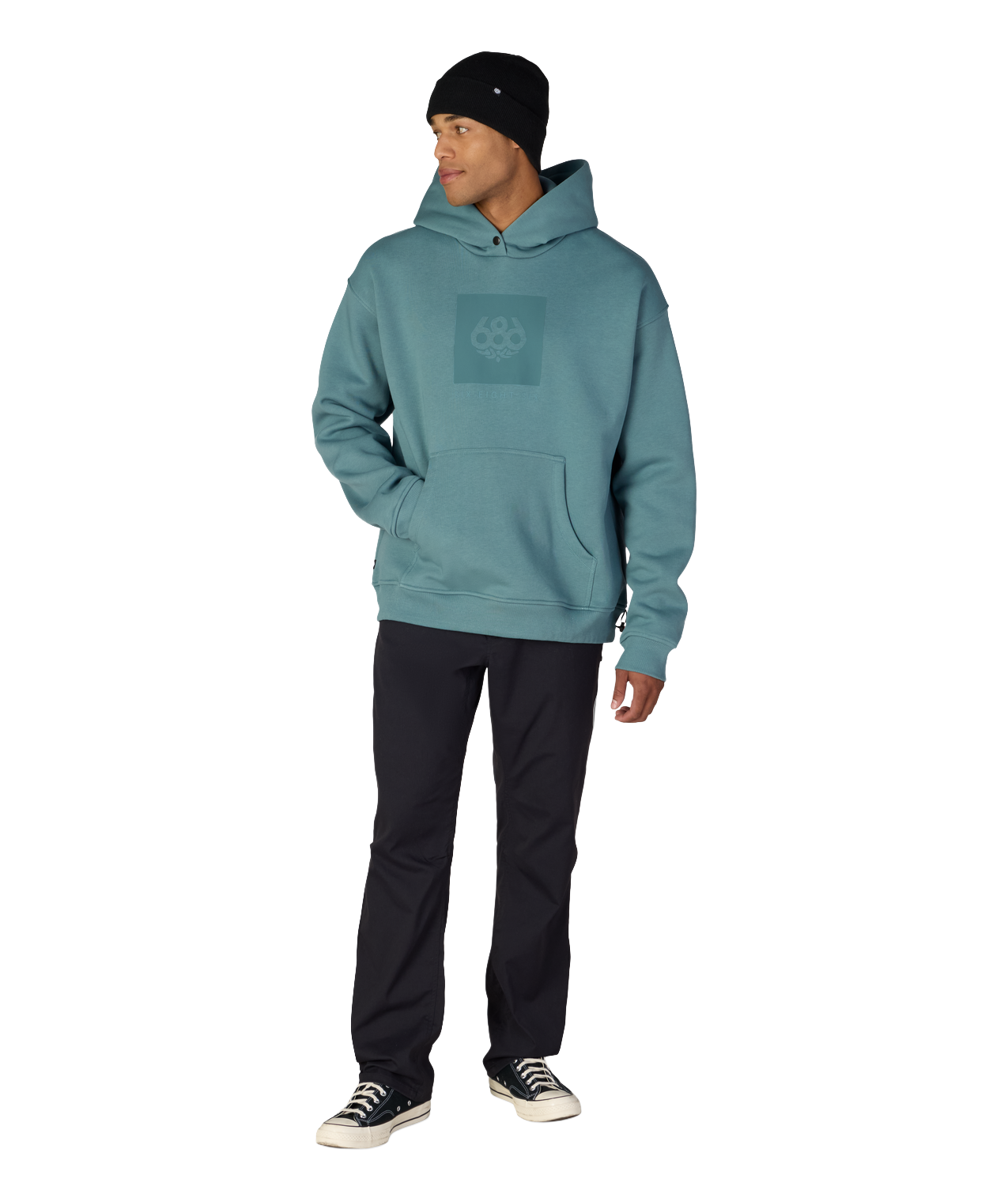 KNOCKOUT LOGO PREMIUM HEAVYWEIGHT PULLOVER HOODY - PALE FIRN