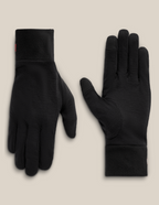 MENS MERINO WOOL GLOVE LINER - BLACK HEATHER