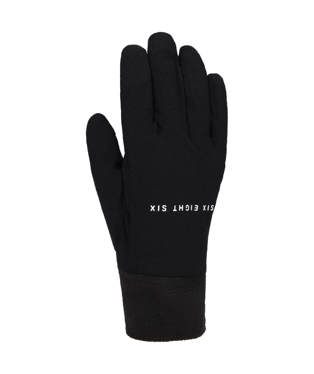 MENS MERINO WOOL GLOVE LINER - BLACK HEATHER