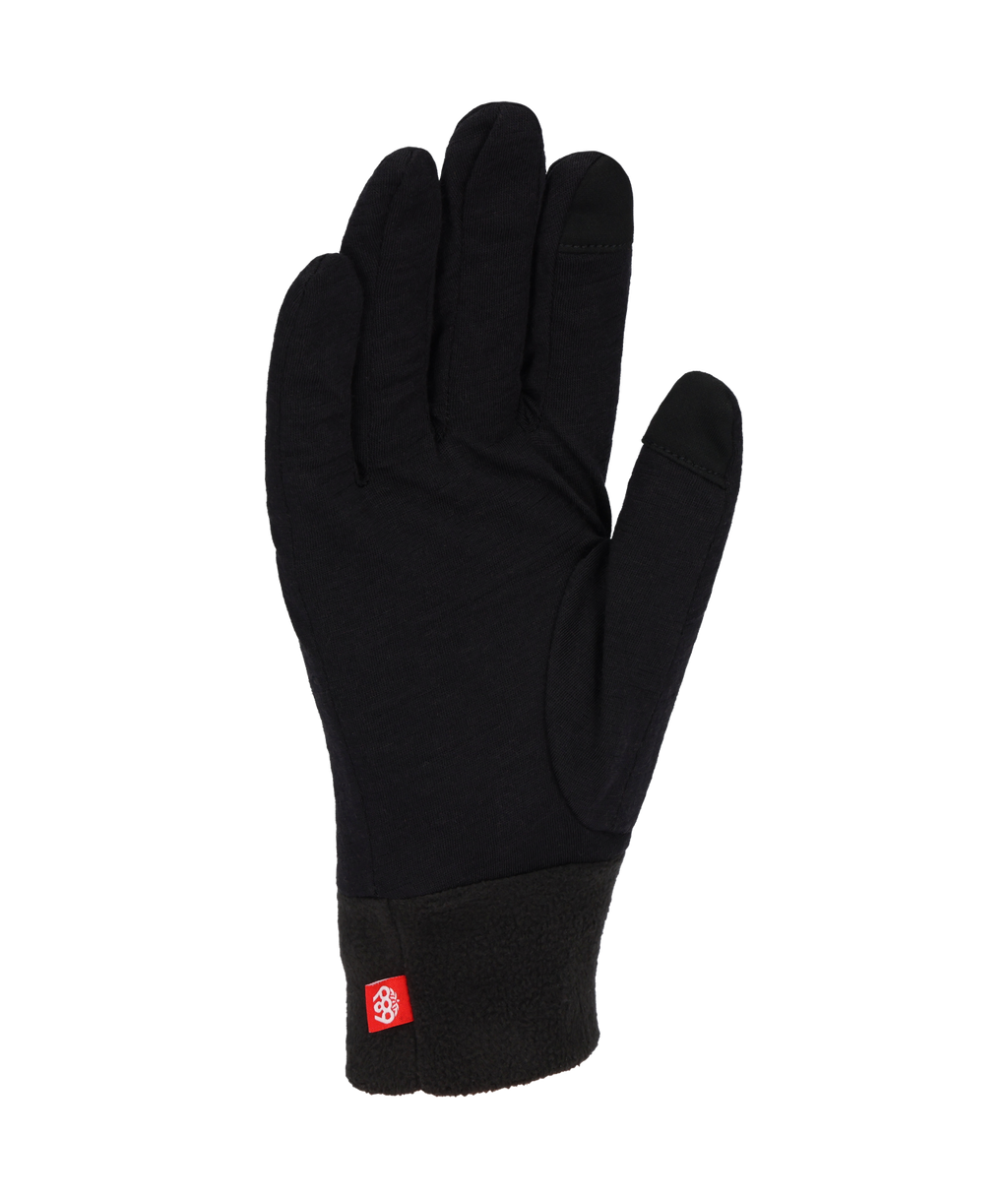 MENS MERINO WOOL GLOVE LINER - BLACK HEATHER