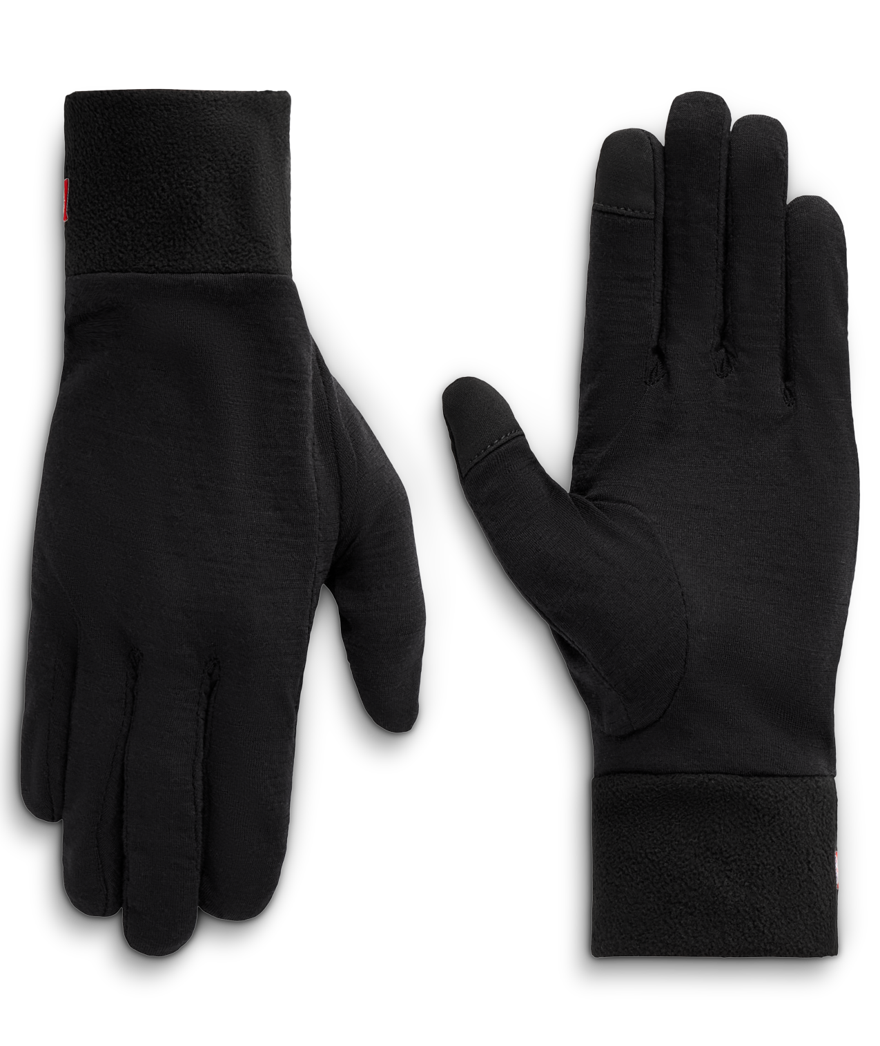 MENS MERINO WOOL GLOVE LINER - BLACK HEATHER
