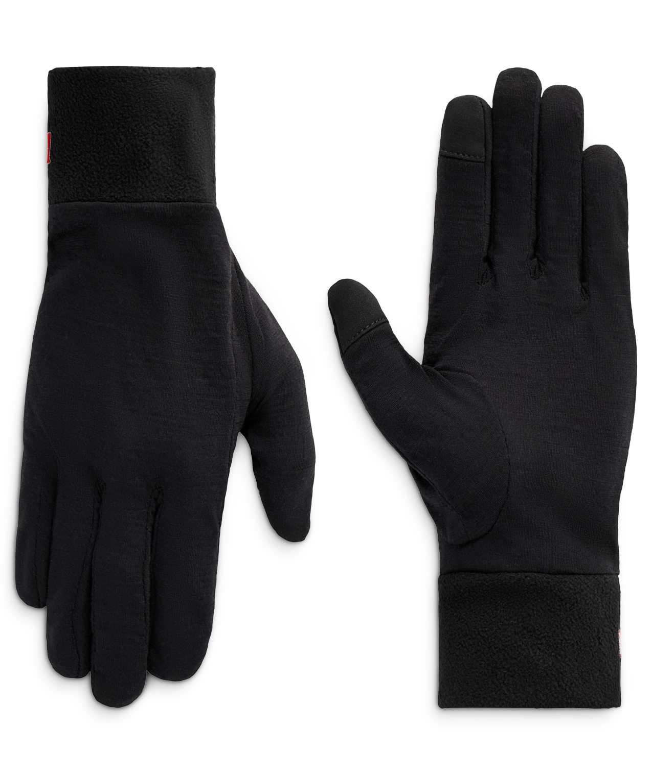 MENS MERINO WOOL GLOVE LINER - BLACK HEATHER