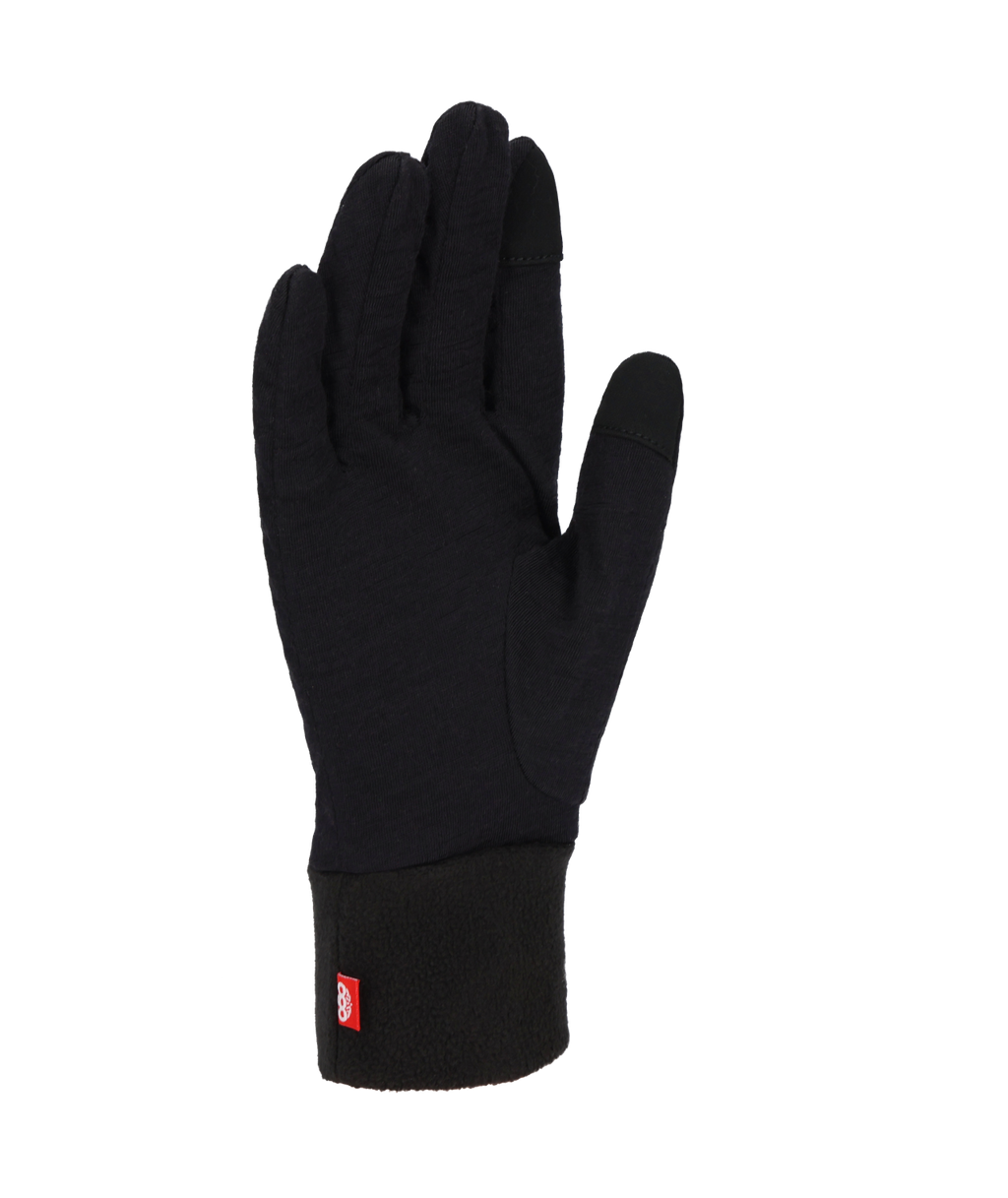 WOMENS MERINO WOOL GLOVE LINER - BLACK HEATHER