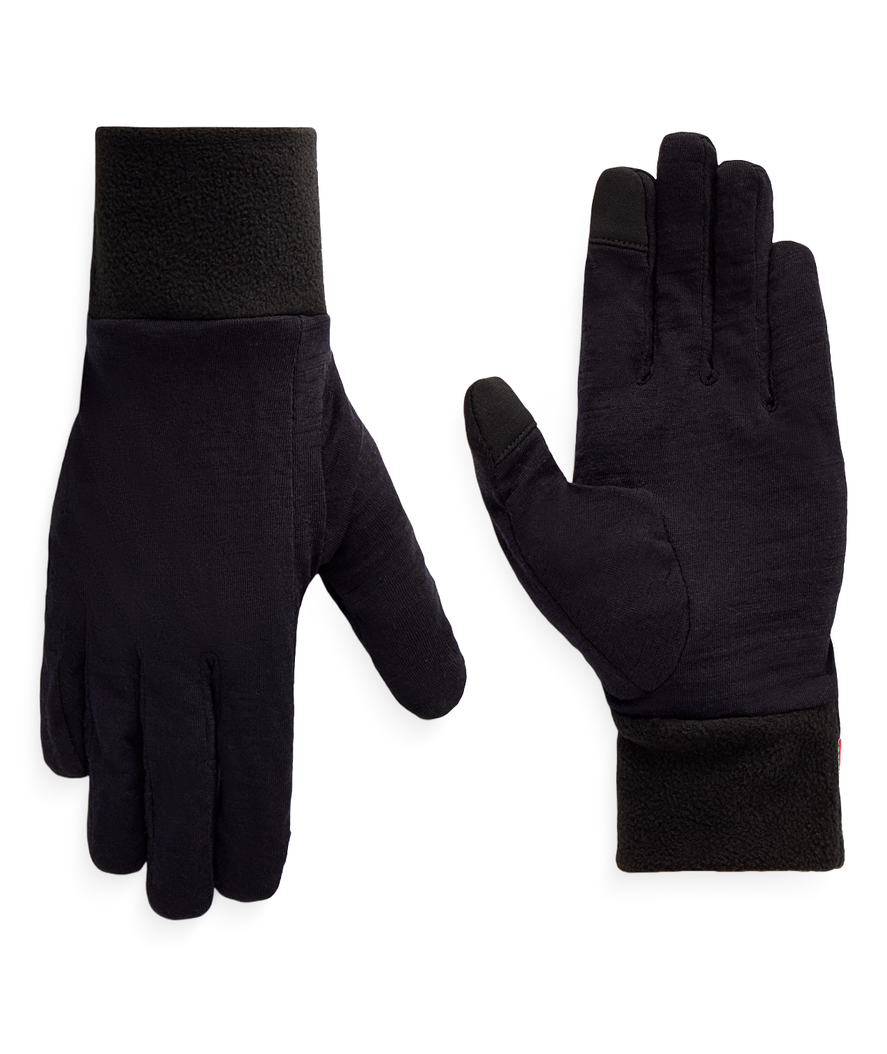 WOMENS MERINO WOOL GLOVE LINER - BLACK HEATHER