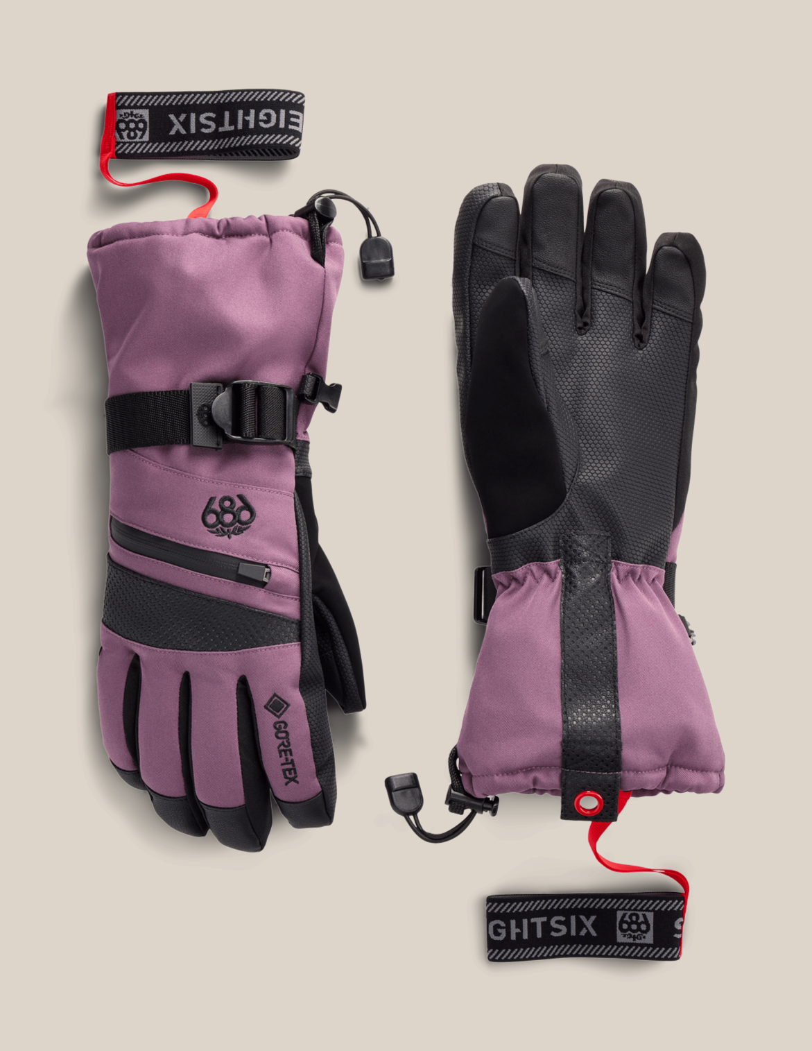 WOMENS GORE-TEX SMARTY® 3-in-1 GAUNTLET GLOVE - BLACK PLUM