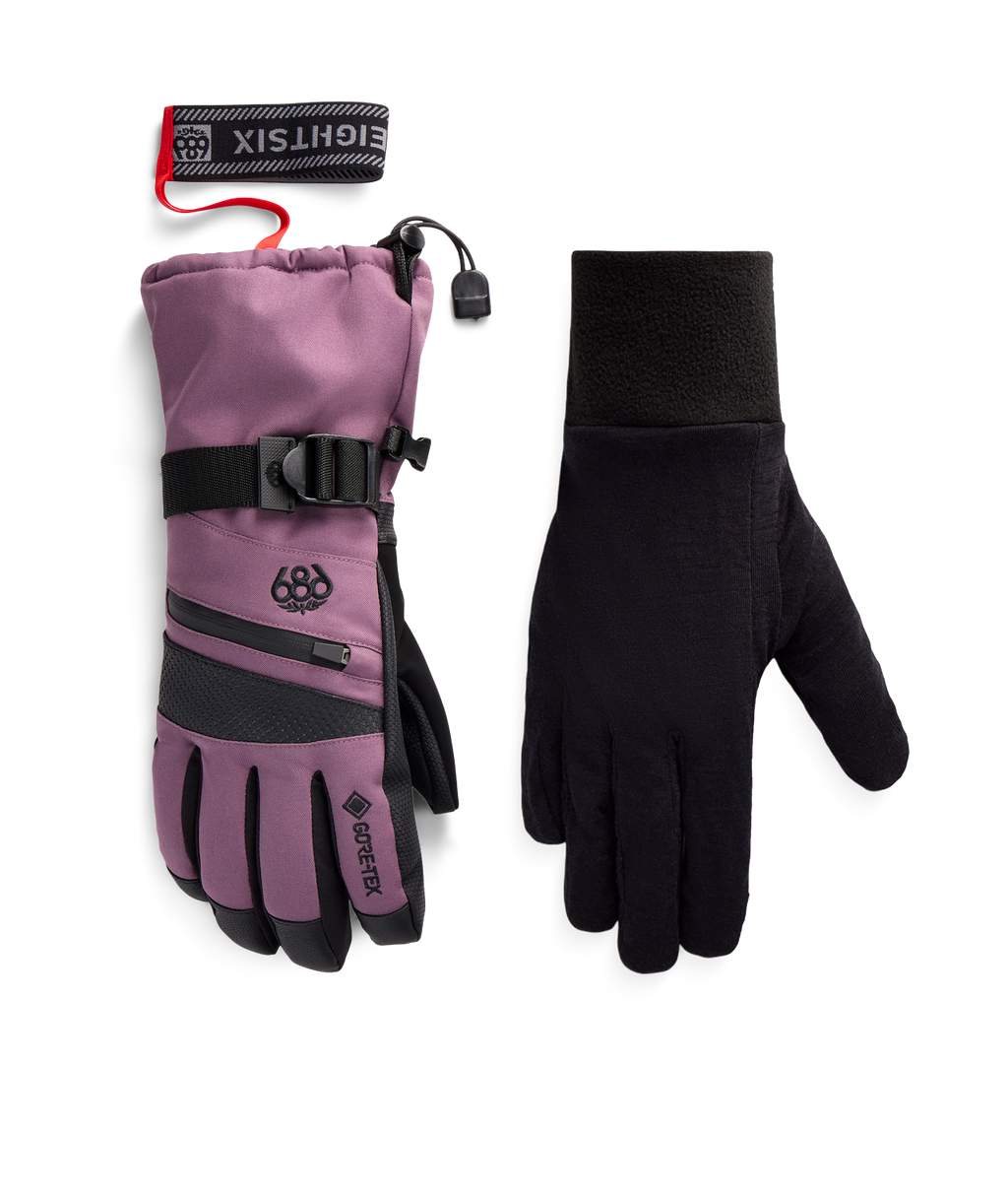 WOMENS GORE-TEX SMARTY® 3-in-1 GAUNTLET GLOVE - BLACK PLUM