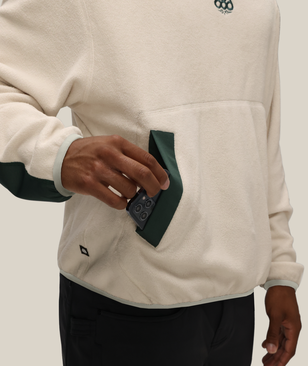 MENS CLAVA FLEECE HOODY - LIMESTONE