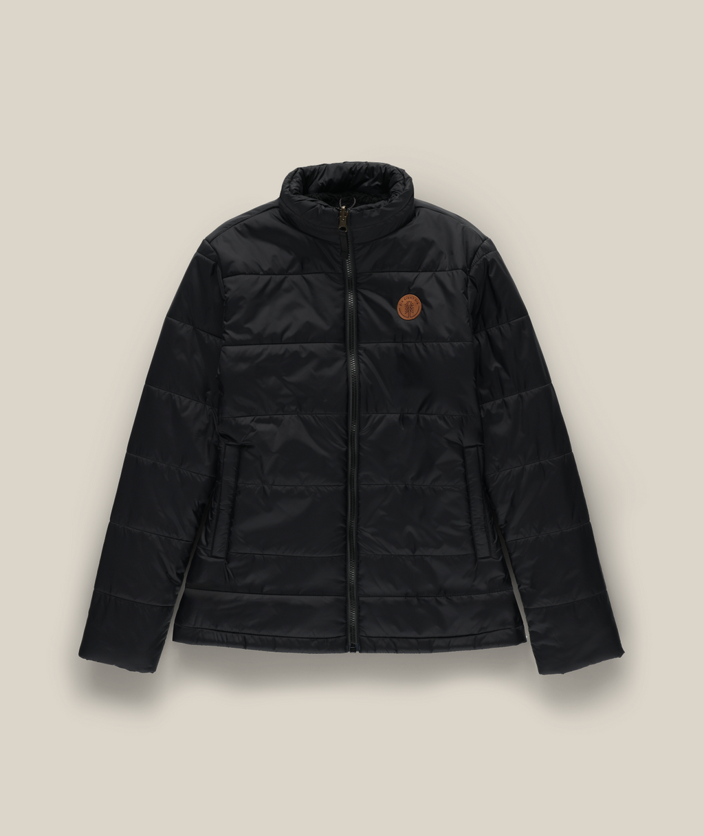 WOMENS THERMAL PUFF INSULATED JACKET - BLACK