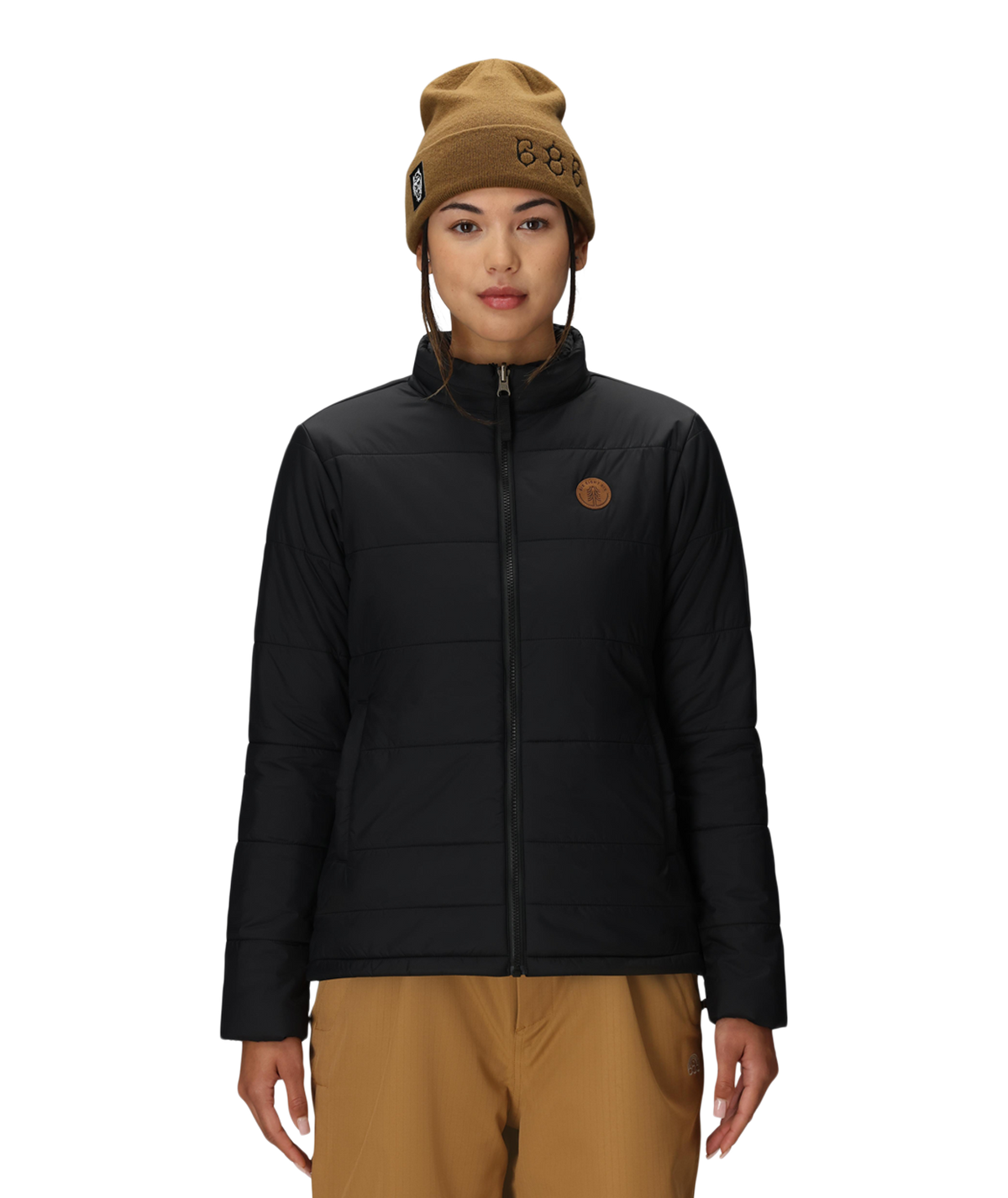 WOMENS THERMAL PUFF INSULATED JACKET - BLACK