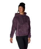 WOMENS SHERPA HOODY - BLACK PLUM