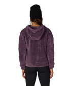 WOMENS SHERPA HOODY - BLACK PLUM
