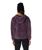 WOMENS SHERPA HOODY - BLACK PLUM