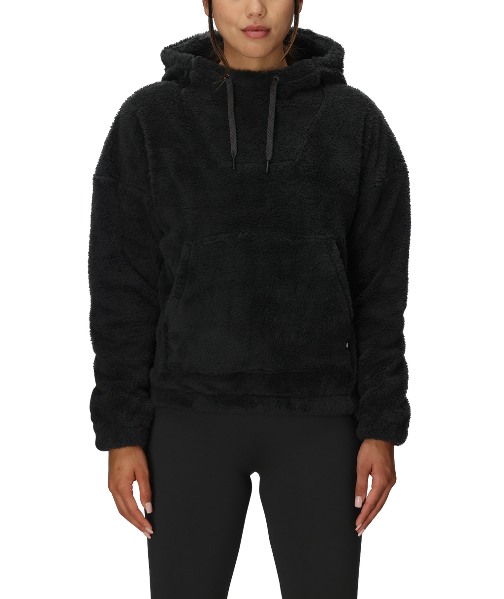 WOMENS SHERPA HOODY - BLACK