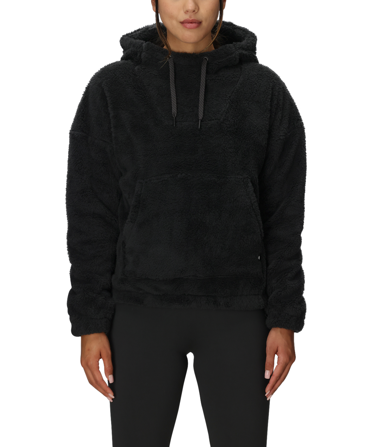 WOMENS SHERPA HOODY - BLACK