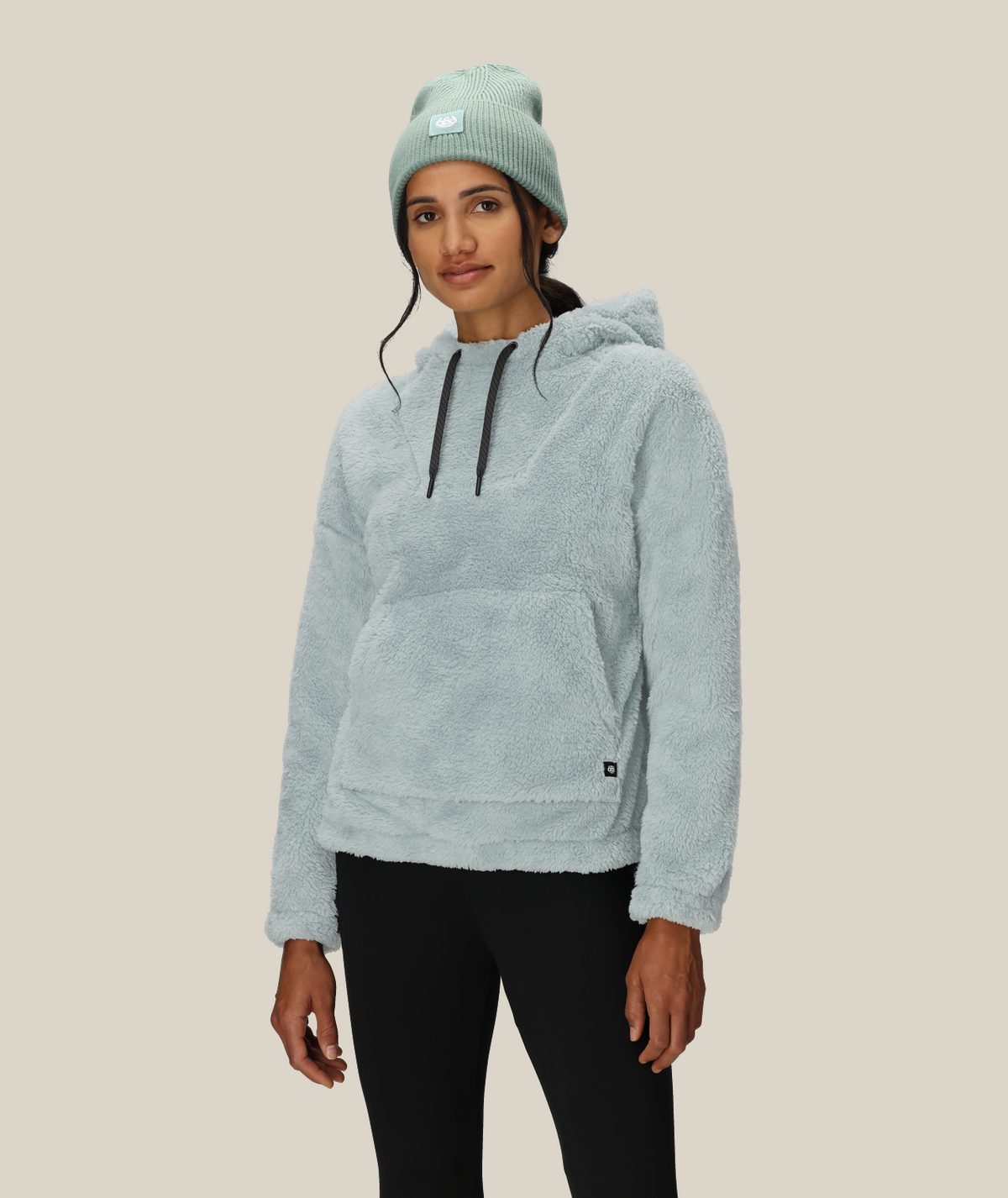 WOMENS SHERPA HOODY - DUSTY MARINE