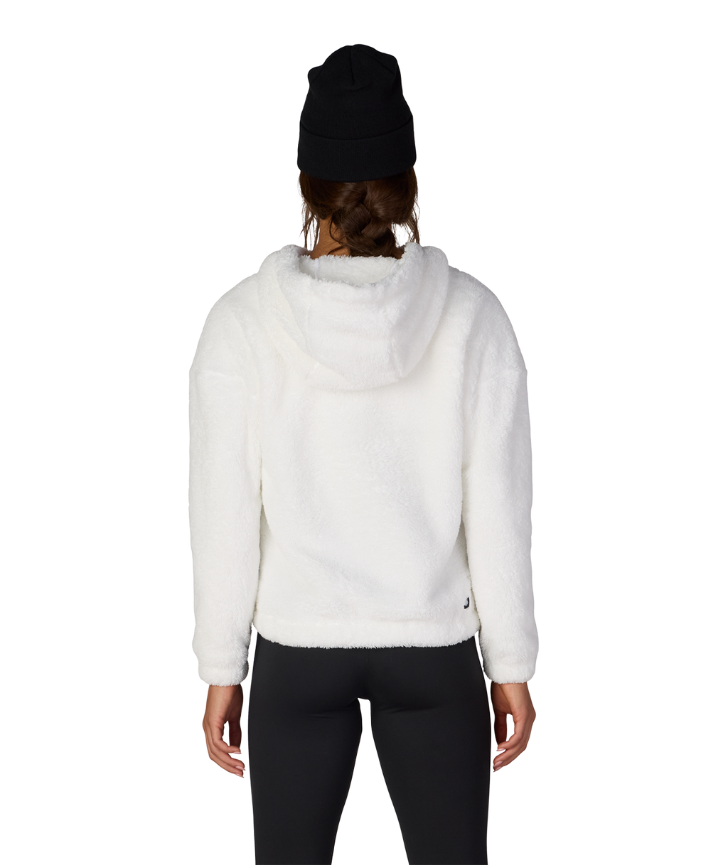WOMENS SHERPA HOODY - WHITE