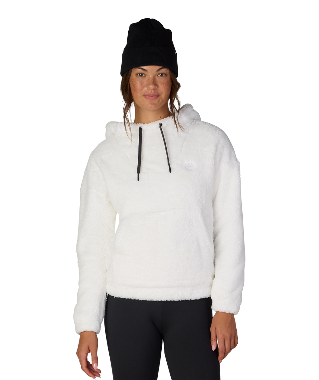 WOMENS SHERPA HOODY - WHITE