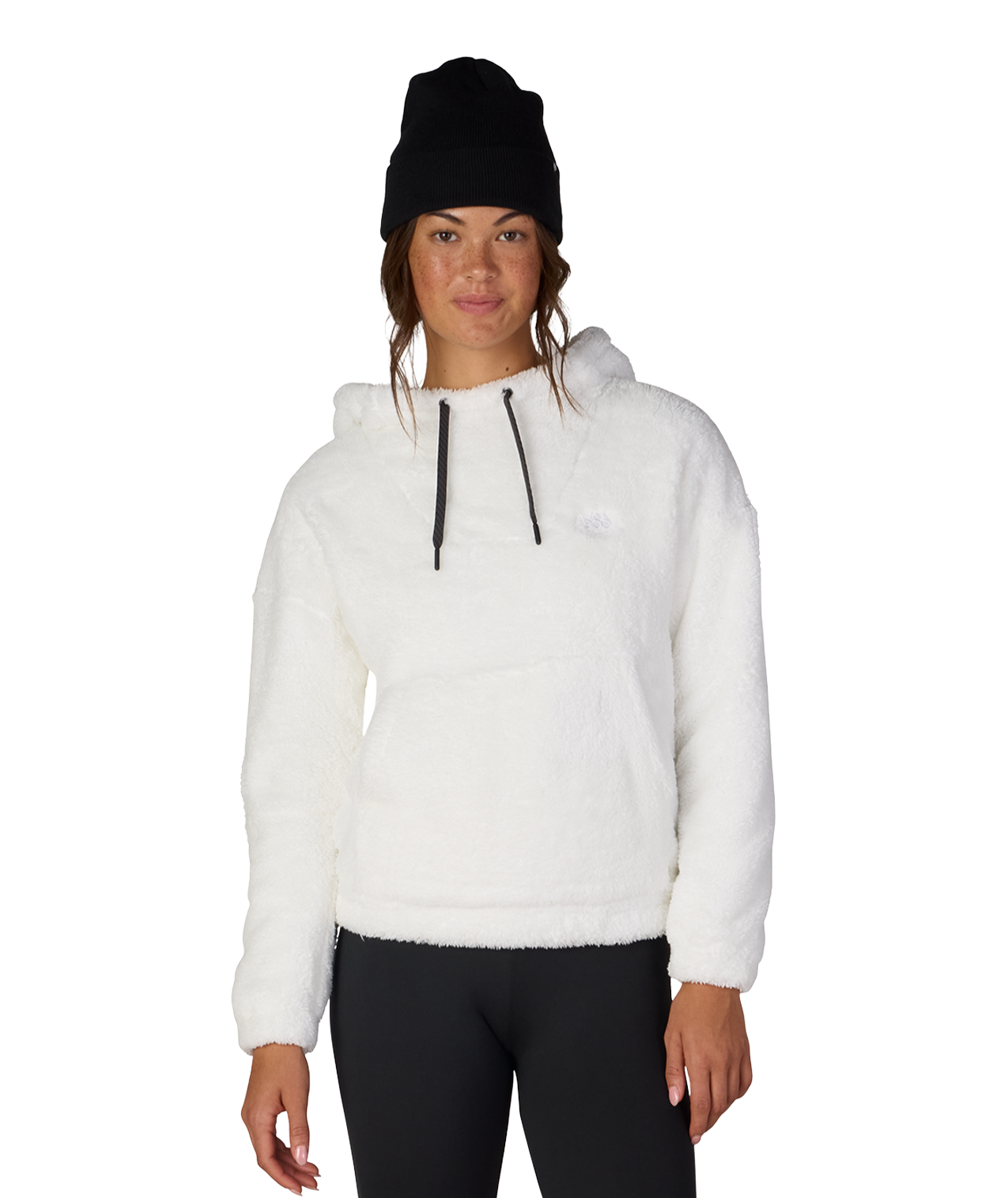 WOMENS SHERPA HOODY - WHITE