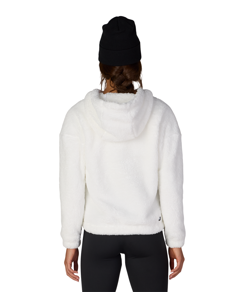 WOMENS SHERPA HOODY - WHITE
