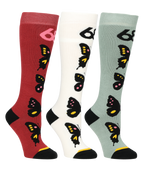 WOMENS BUTTERFLY SOCKS - 3 PACK - ASSORTED