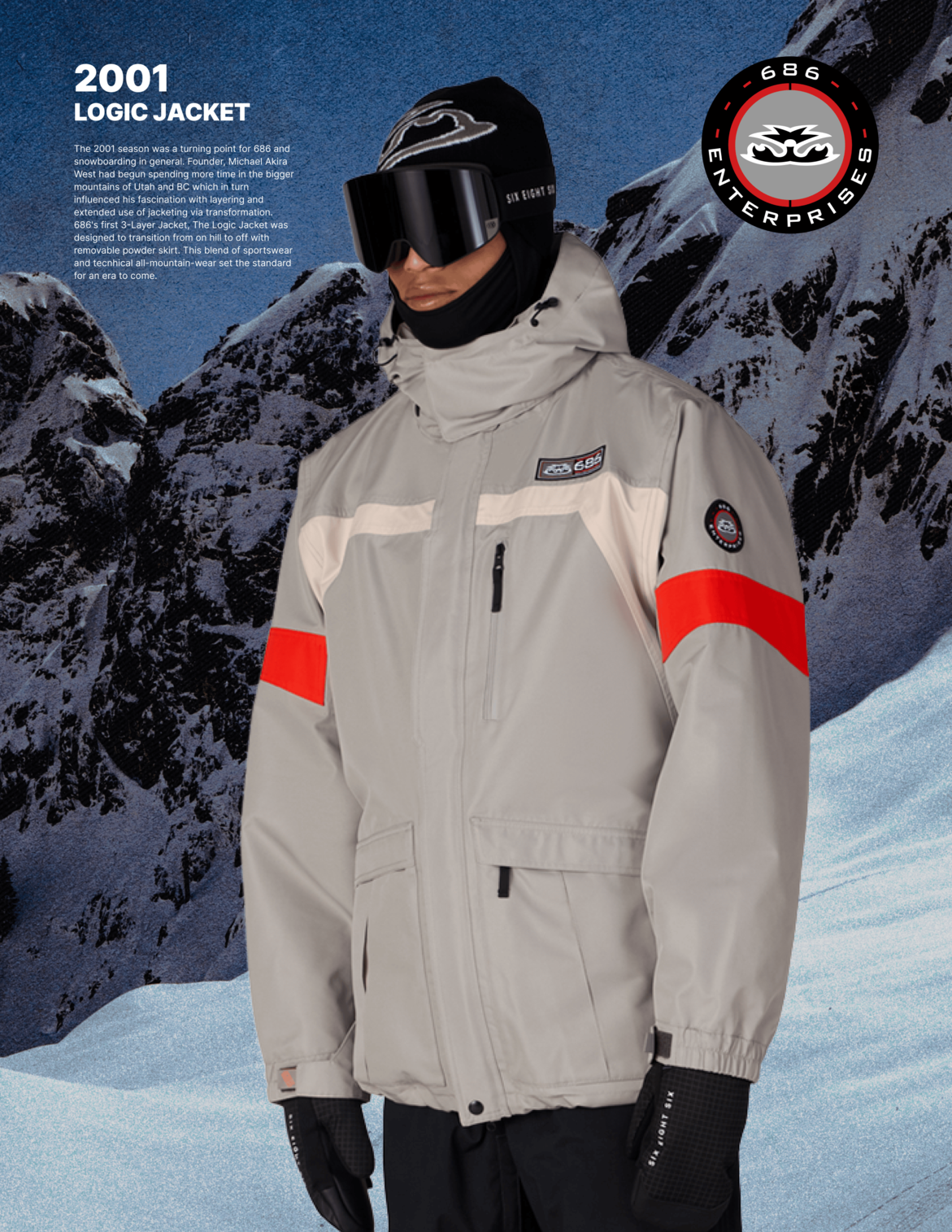 MENS 2001 LOGIC JACKET - LIGHT GREY COLORBLOCK