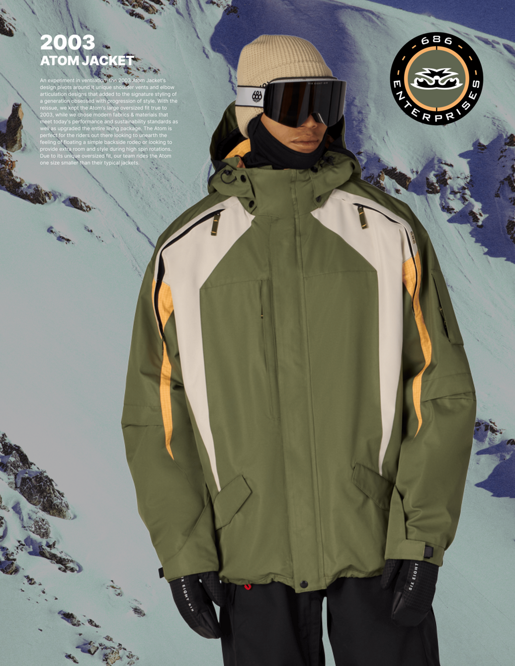 MENS 2003 ATOM JACKET - FATIGUE GREEN COLORBLOCK