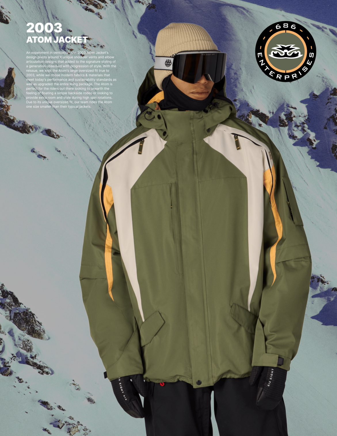 MENS 2003 ATOM JACKET - FATIGUE GREEN COLORBLOCK