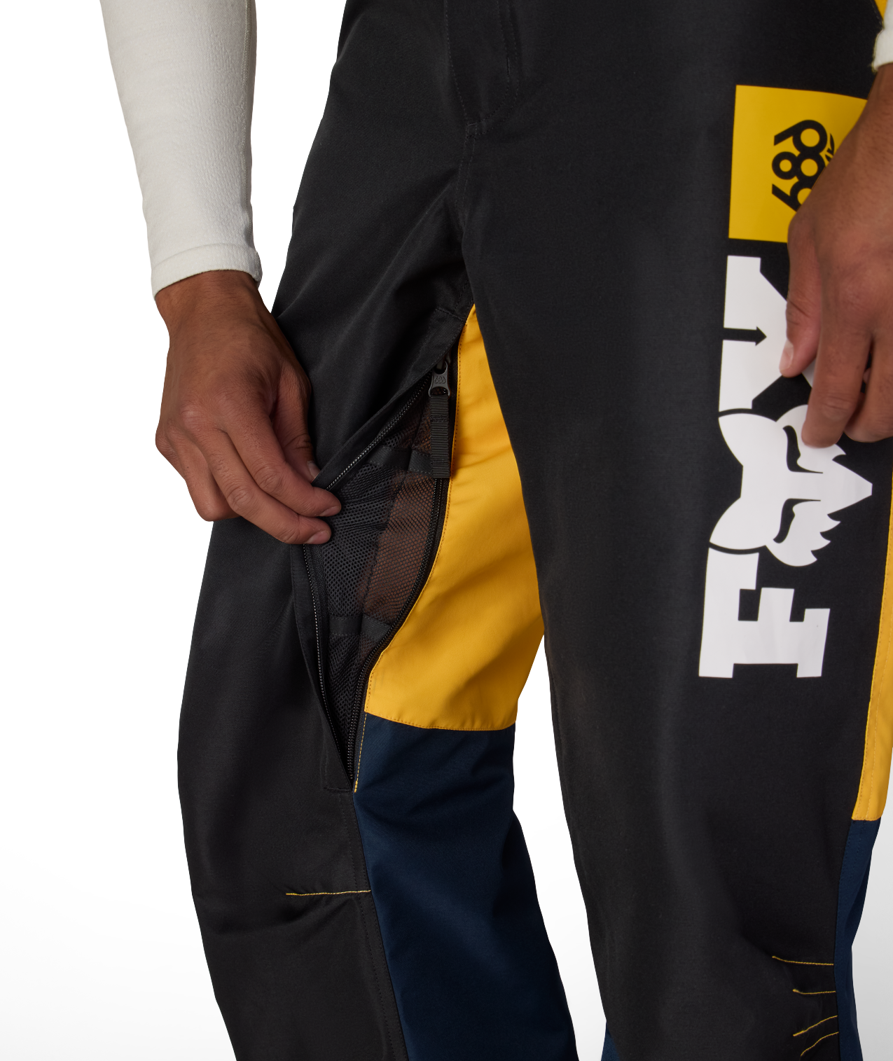 MENS FOX RACING SPEC SHELL PANT - FOX YELLOW COLORBLOCK