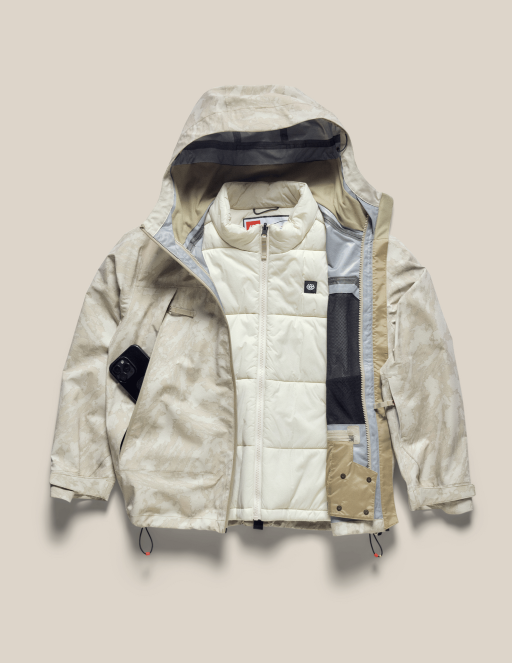 WOMENS SMARTY® 3-IN-1 FRAMEWORK™ 3L JACKET - LIMESTONE SCRATCH CAMO