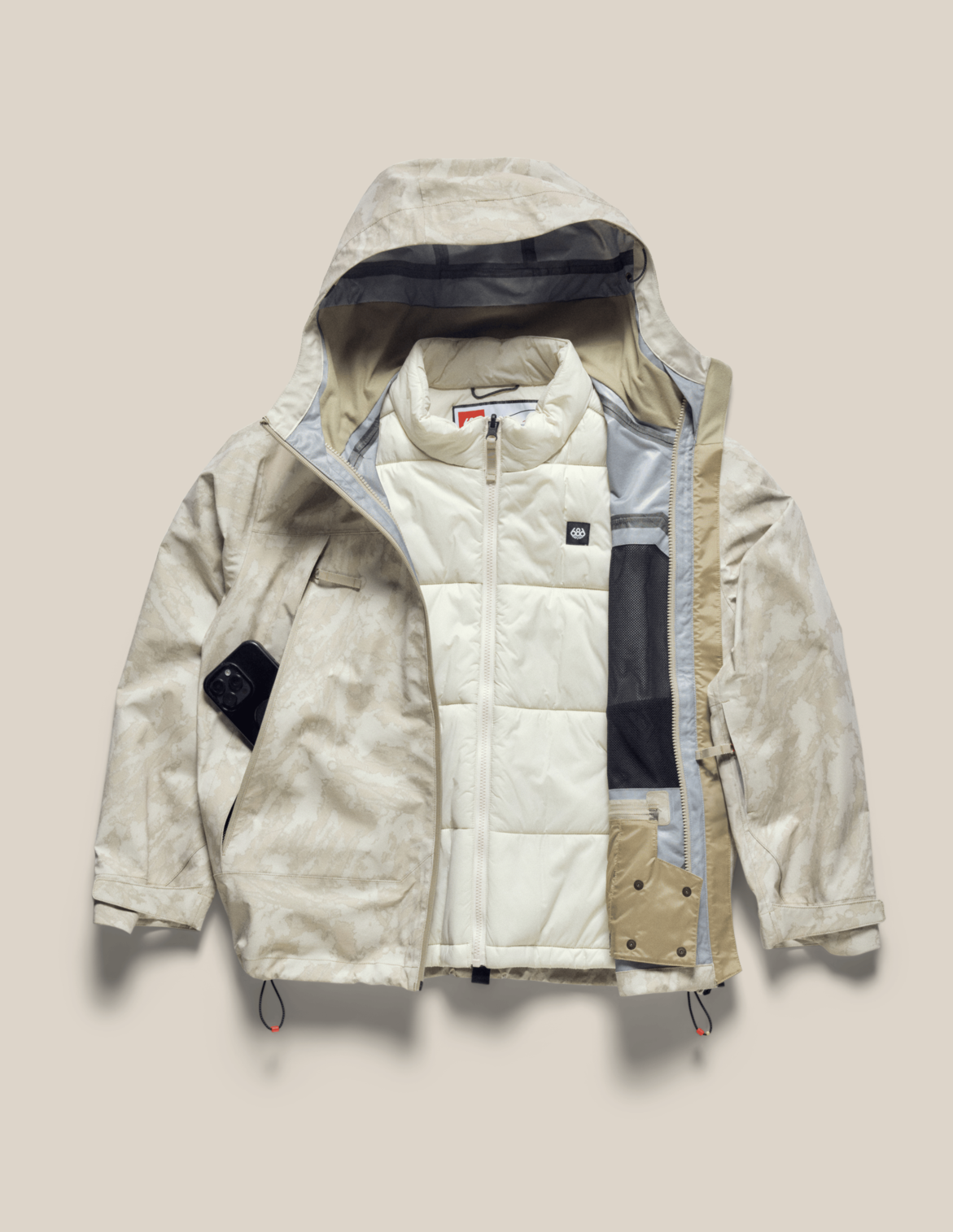 WOMENS SMARTY® 3-IN-1 FRAMEWORK™ 3L JACKET - LIMESTONE SCRATCH CAMO