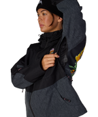 WOMENS METALLICA BURNING SKULL INSULATED JACKET - METALLICA BLACK COLORBLOCK