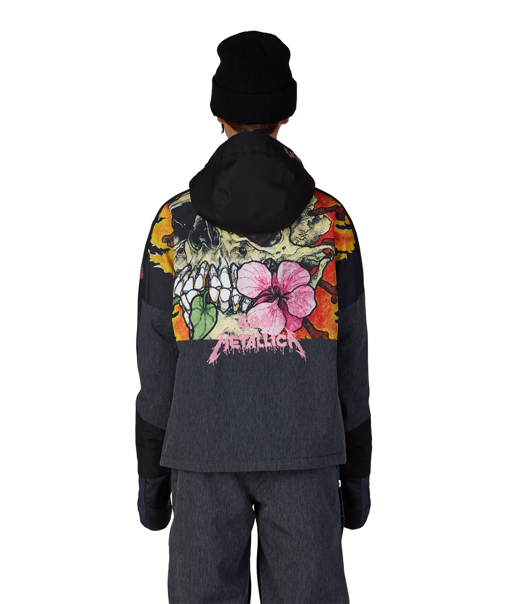 WOMENS METALLICA BURNING SKULL INSULATED JACKET - METALLICA BLACK COLORBLOCK