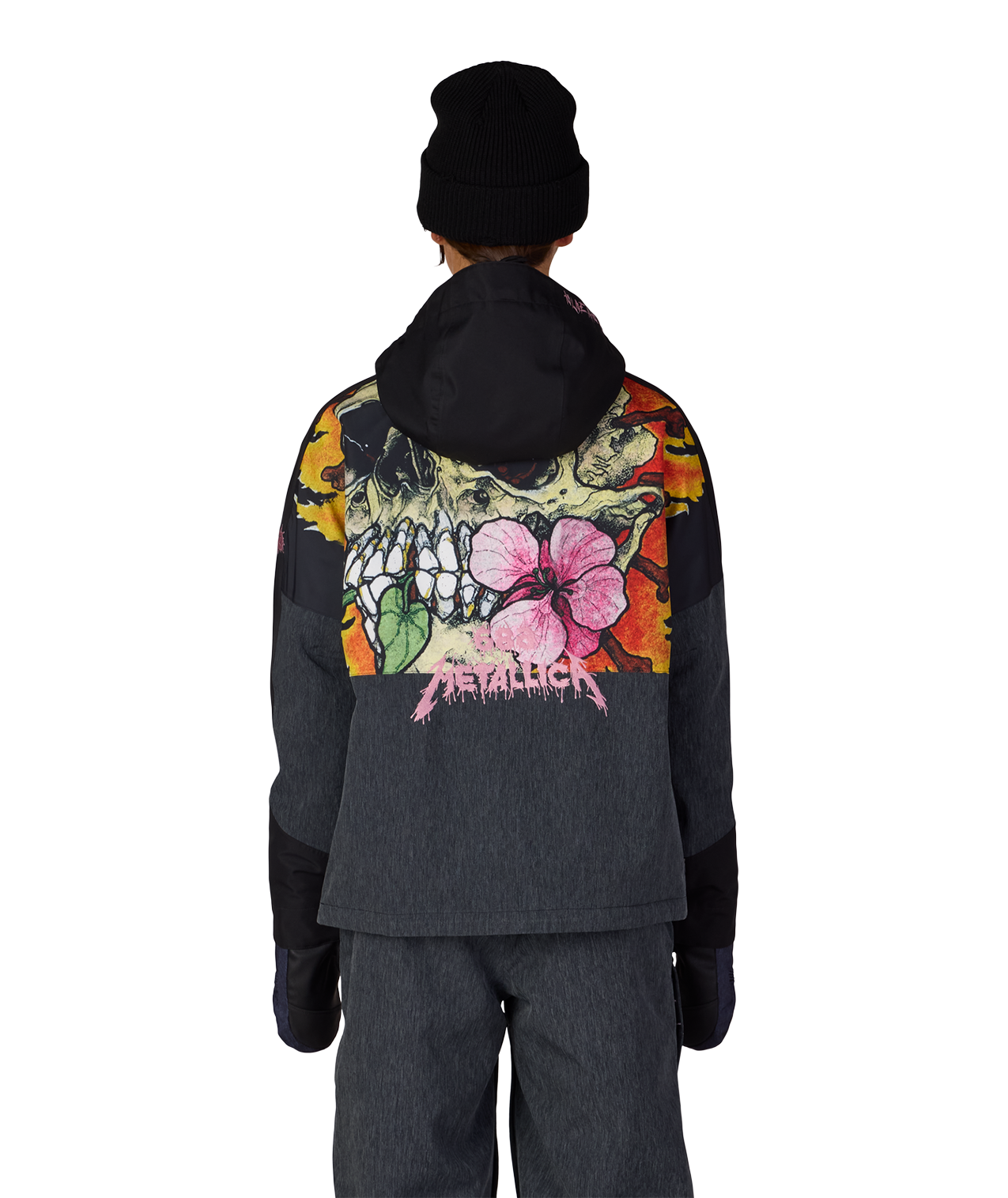 WOMENS METALLICA BURNING SKULL INSULATED JACKET - METALLICA BLACK COLORBLOCK