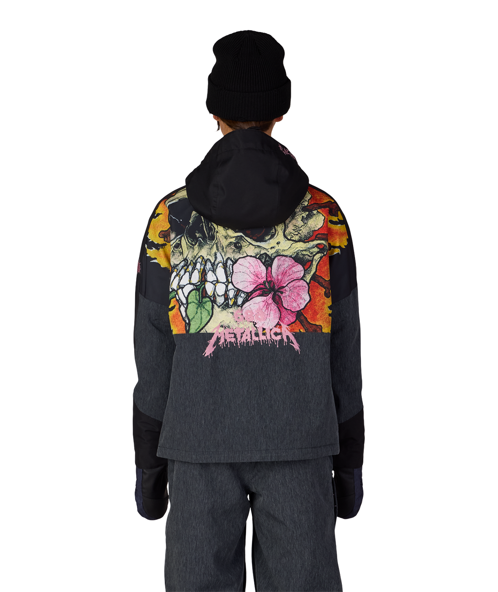 WOMENS METALLICA BURNING SKULL INSULATED JACKET - METALLICA BLACK COLORBLOCK