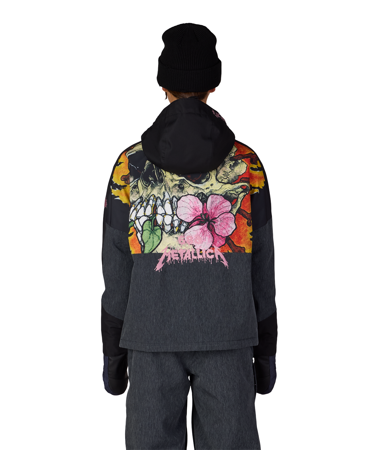 WOMENS METALLICA BURNING SKULL INSULATED JACKET - METALLICA BLACK COLORBLOCK