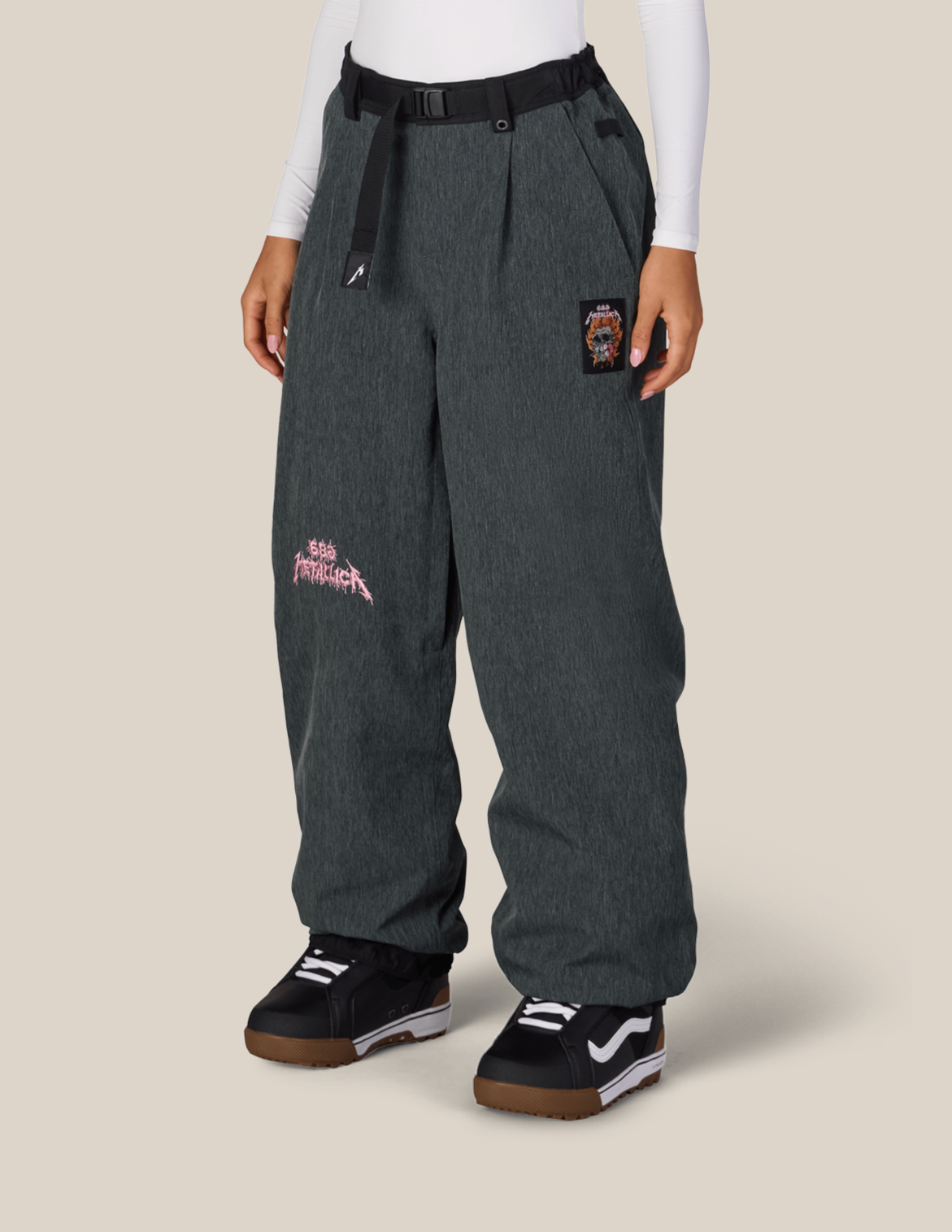 WOMENS METALLICA BURNING SKULL SHELL PANT - METALLICA BLACK DENIM