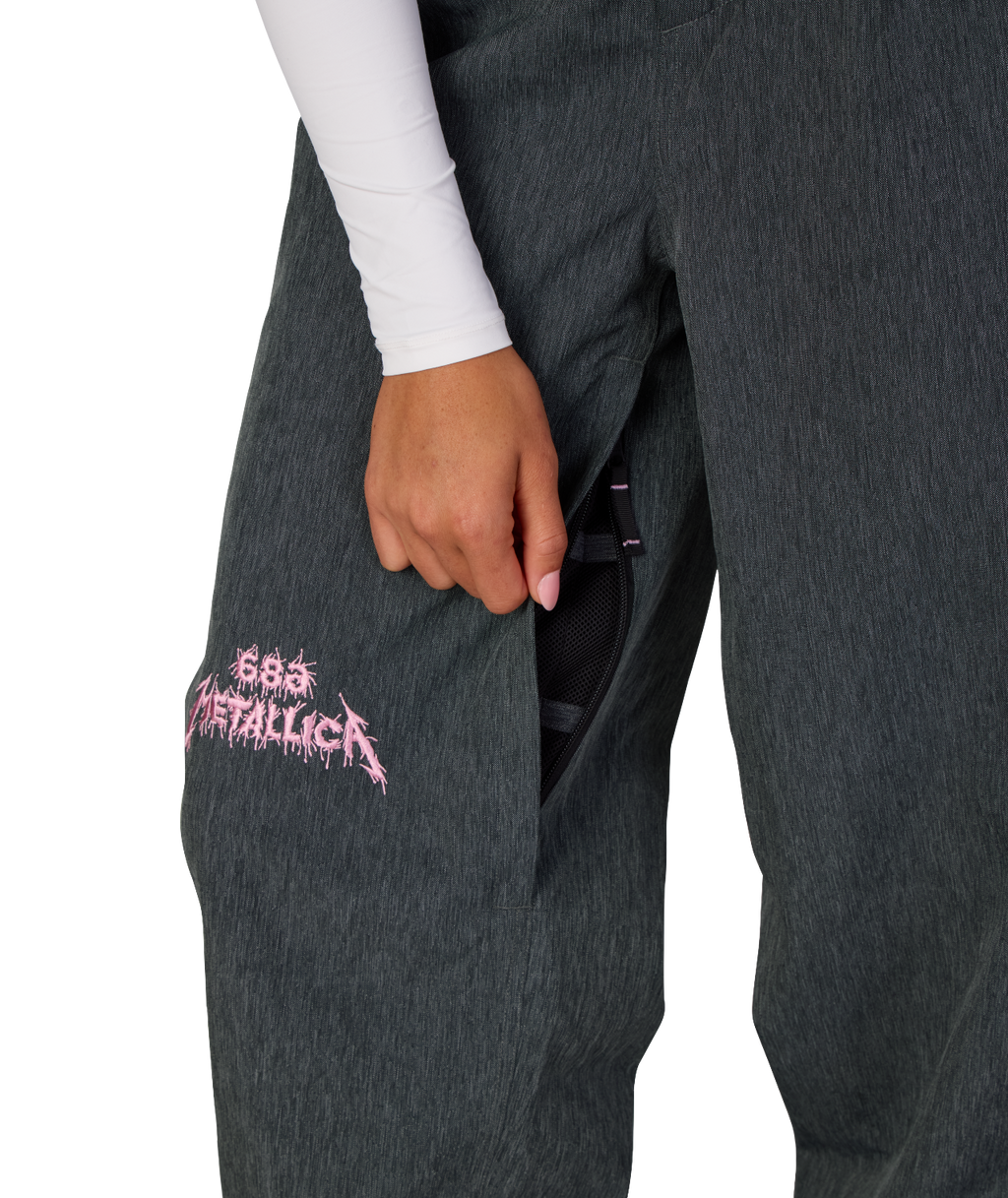 WOMENS METALLICA BURNING SKULL SHELL PANT - METALLICA BLACK DENIM