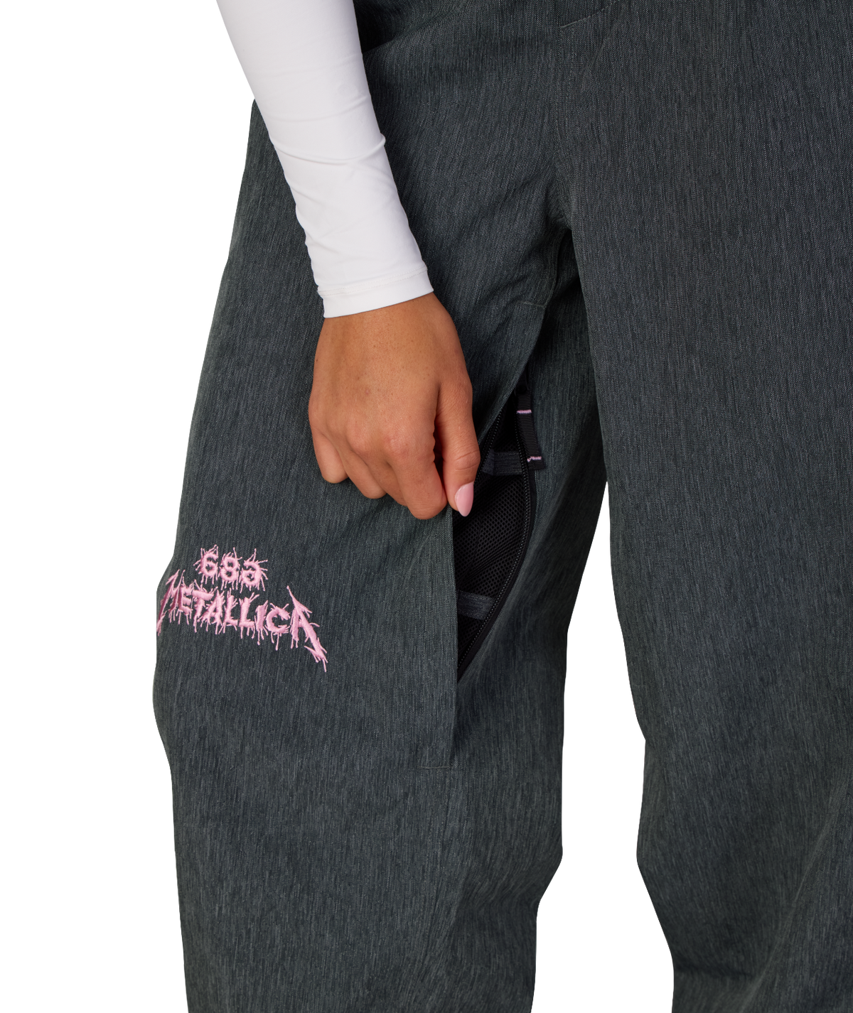 WOMENS METALLICA BURNING SKULL SHELL PANT - METALLICA BLACK DENIM